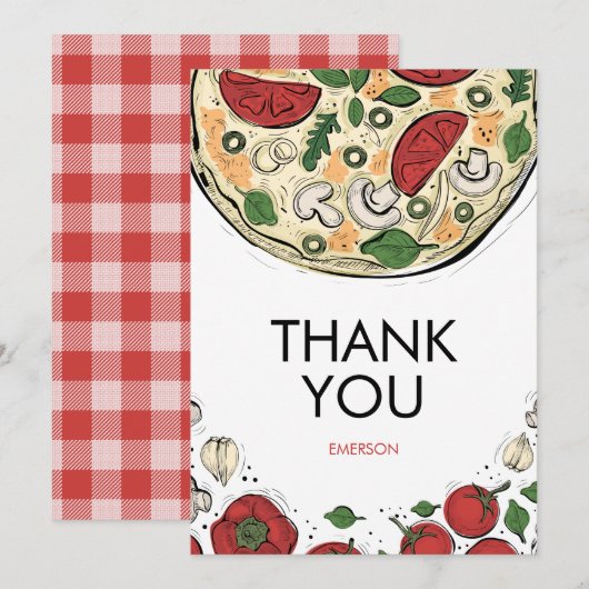 Pizza Feest Verjaardag Bedankt Kaart (Voorkant / Achterkant)