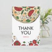 Pizza Feest Verjaardag Dank Je Kaart (Staand voorkant)