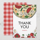 Pizza Feest Verjaardag Dank Je Kaart (Voorkant / Achterkant)