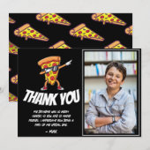 Pizza Feest Verjaardag | Leuke Pizza Partij voor K Bedankkaart (Voorkant / Achterkant)
