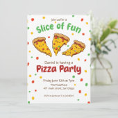 Pizza feest viering kaart (Staand voorkant)