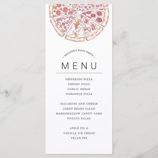 Pizza Feestje | Eetmenu Menu (Voorkant)