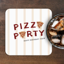 Pizza Feestje Kinderen Verjaardag Gestreept