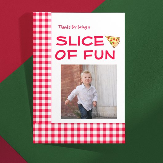 Pizza Feestje Kinderverjaardag Bedankkaart
