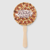 Pizza Feestje Kinderverjaardag Handwaaier (Achterkant)