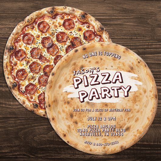 Pizza Feestje Kinderverjaardag Kaart