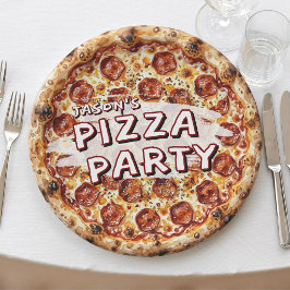Pizza Feestje Kinderverjaardag Papieren Bordje