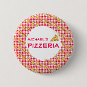 Pizza Feestje Kinderverjaardag Ronde Button 5,7 Cm (Voorkant)