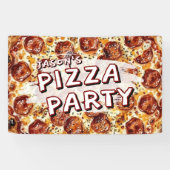Pizza Feestje Kinderverjaardag Spandoek (Horizontaal)