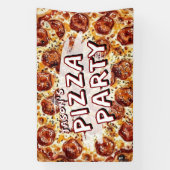 Pizza Feestje Kinderverjaardag Spandoek (Verticaal)