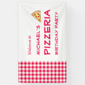 Pizza Feestje Kinderverjaardag Spandoek (Verticaal)