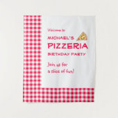 Pizza Feestje Kinderverjaardag Wandkleed (Voorkant)