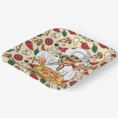 Pizza Feestje  Papieren Bordje (Gebogen)