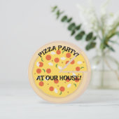 PIZZA FEESTJE! RONDE AANPASBARE UITNODIGINGEN (Staand voorkant)