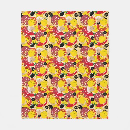 Pizza Fleece Deken (Voorkant)