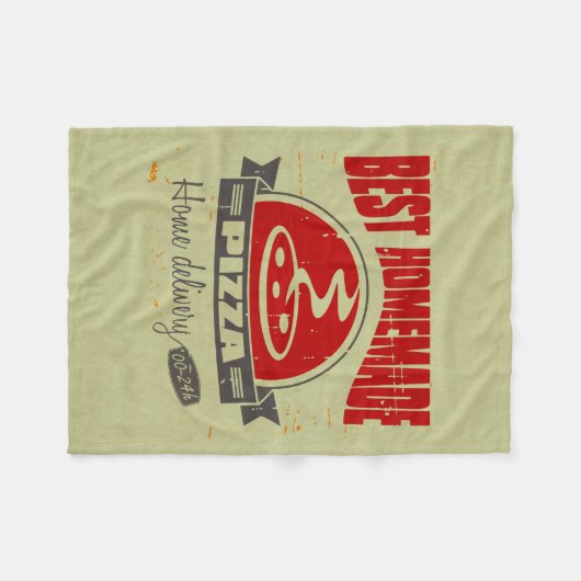 Pizza Fleece Deken (Voorkant (Horizontaal))