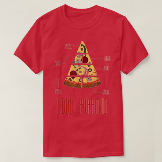 Pizza Food Pyramid Graphic Novelty Sarcastic Funny T-shirt (Design voorkant)