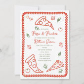 Pizza & Fopspeen Schets Doodle Neutraal Baby showe Kaart (Voorkant)