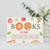 Pizza + Fopspenen Baby shower Boekaanvraag Kaart (Staand voorkant)