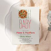 Pizza & fopspenen Baby shower Kaart