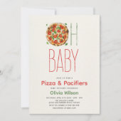Pizza & fopspenen Baby shower Kaart (Voorkant)