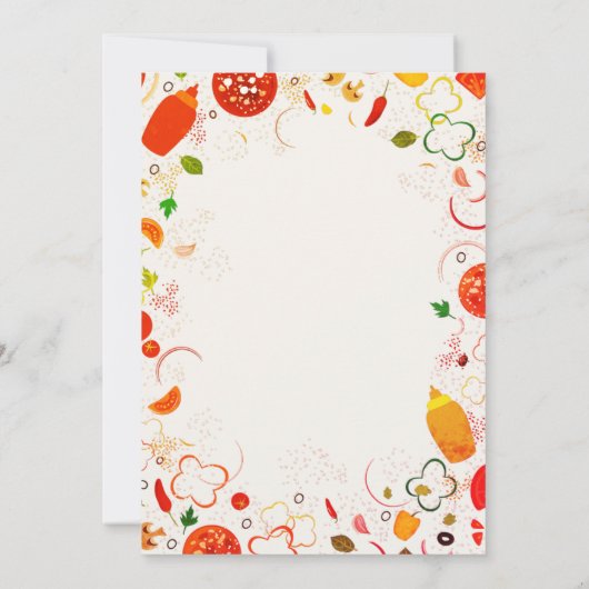 Pizza & Fopspenen Toppings Burger BBQ Baby shower Kaart (Achterkant)