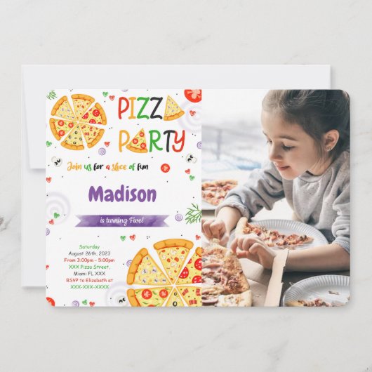 Pizza Foto uitnodiging (Voorkant)