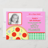 Pizza Foto van Birthday Party Kaart (Voorkant)