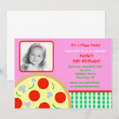 Pizza Foto van Birthday Party Kaart (Voorkant / Achterkant)