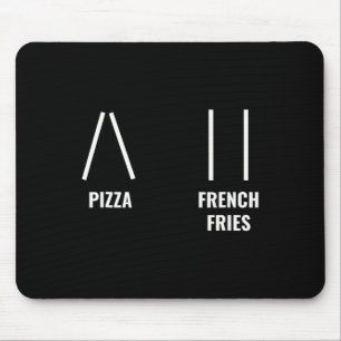 Pizza Franse frietjes skiën citaat grappige skiër Muismat