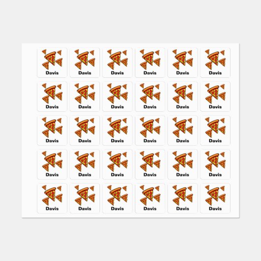 Pizza Friday Design - Klein Vierkant Kledinglabel  Labels (Vel)
