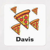 Pizza Friday Design - Klein Vierkant Kledinglabel  Labels (Design 1)