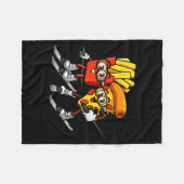 Pizza friet ski grappig skiër fast food fleece deken (Voorkant (Horizontaal))