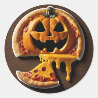 Pizza Fright Night the cheesiest Halloween verrast Ronde Sticker