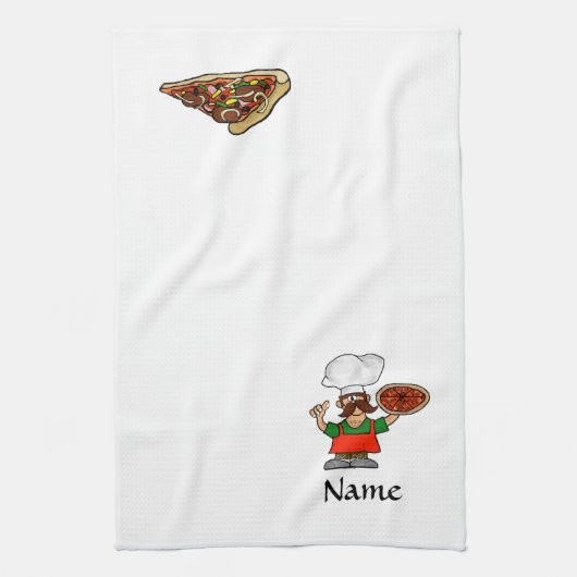 Pizza Fun Kitchen Towels aan te passen! Theedoek (Verticaal)