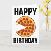 PIZZA FUNNY BIRTHDAY CARD KAART (Gele Bloem)