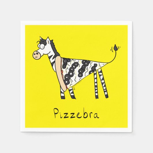 Pizza Funny Kinder Zebra Servet (Voorkant)