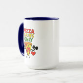 Pizza Gains Only - Humoristisch grappig Mok (Voorkant links)