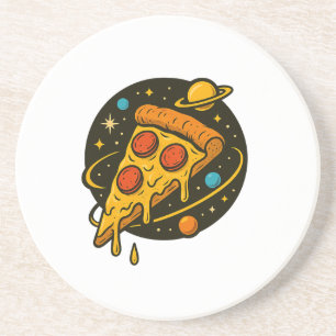 Pizza Galaxy - Kosmische Snij van Smaak Zandsteen Onderzetter