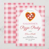 Pizza Galentine's Day-feest Valentijn Kaart (Voorkant / Achterkant)