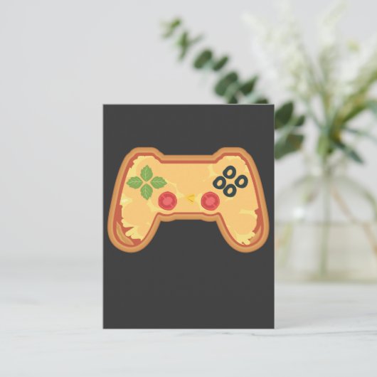 Pizza Gaming Controller Fast Food Gamer Briefkaart (Staand voorkant)