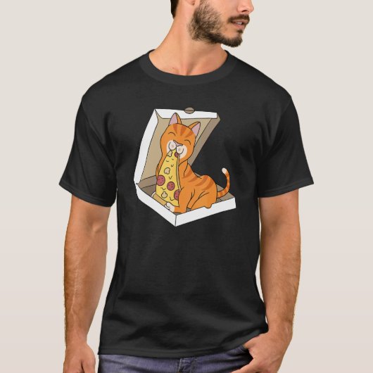 Pizza Gember Kat Huisdier T-shirt (Voorkant)