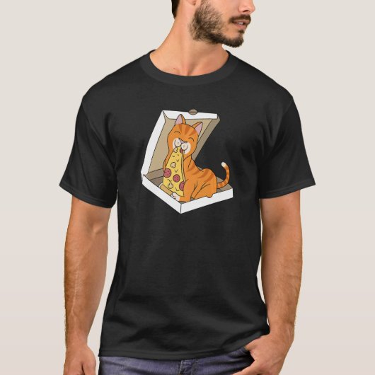 Pizza Gemberkat Huisdier T-shirt (Voorkant)
