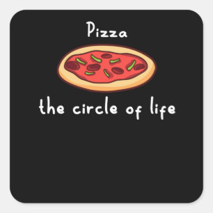 Pizza Gezegden Lover Foodie Vierkante Sticker