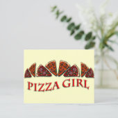 Pizza Girl Briefkaart (Staand voorkant)