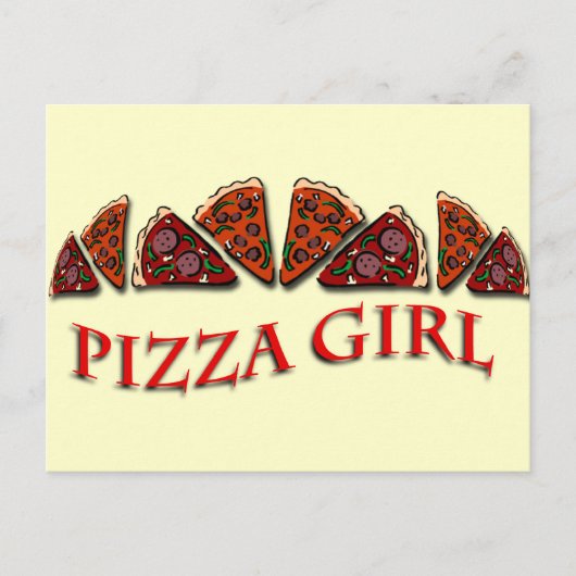 Pizza Girl Briefkaart (Voorkant)