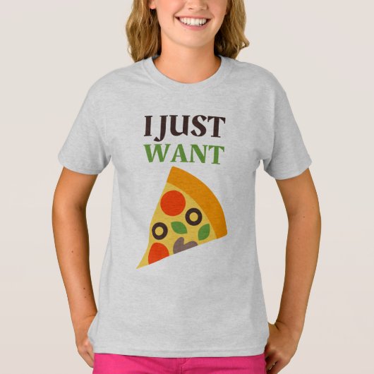 Pizza Girls' Hanes TAGLESS® T-Shirt (Voorkant)