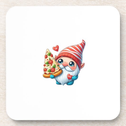 Pizza Gnome Delight Bier Onderzetter (Voorkant)