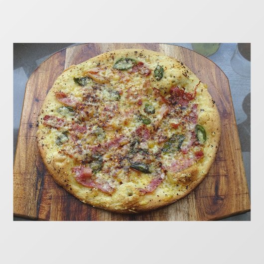 Pizza Gourmet Pizza Bianca Prosciutto Speck Italië Raamsticker (Vel)