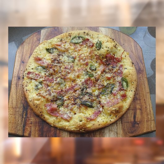 Pizza Gourmet Pizza Bianca Prosciutto Speck Italië Raamsticker (Vel 2)